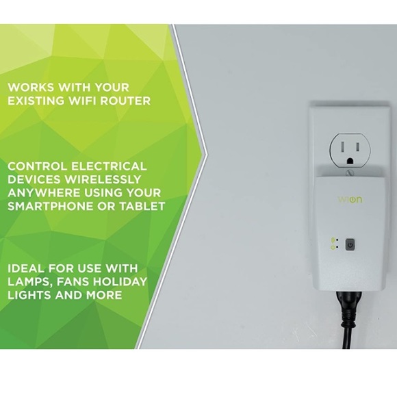NEW WiOn 50050 Indoor WiFi Plug Smarthome Grounded Outlet Remote Device Control - Picture 6 of 12